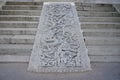 Carving stone steps in Peking University campus Royalty Free Stock Photo